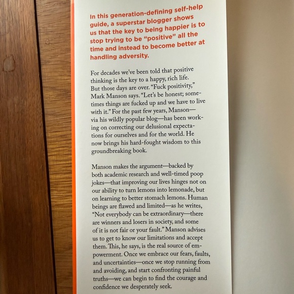 The Subtle Art of Not Giving a F*ck by Mark Manson - Bright Orange Cover - Picture 3 of 4